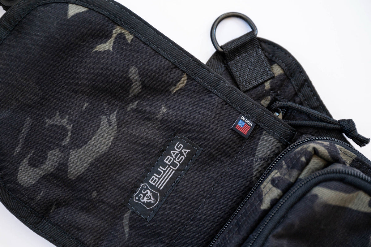 Sportsman in Black MultiCam, flap close-up