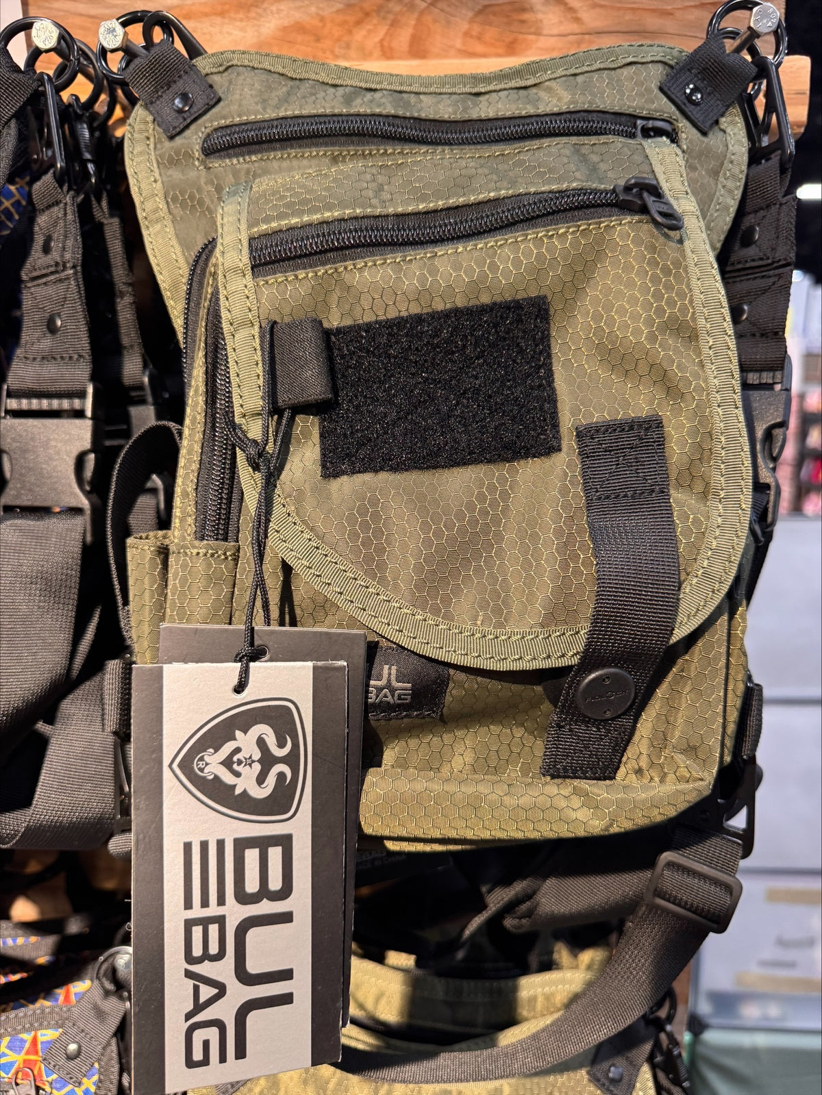 Diamondback in Olive, front, diamond ripstop#color_olive